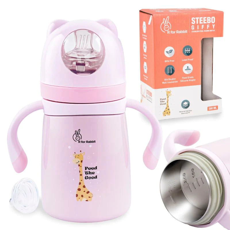R for Rabbit Steebo Giffy SS Feeding Bottle 300 ML