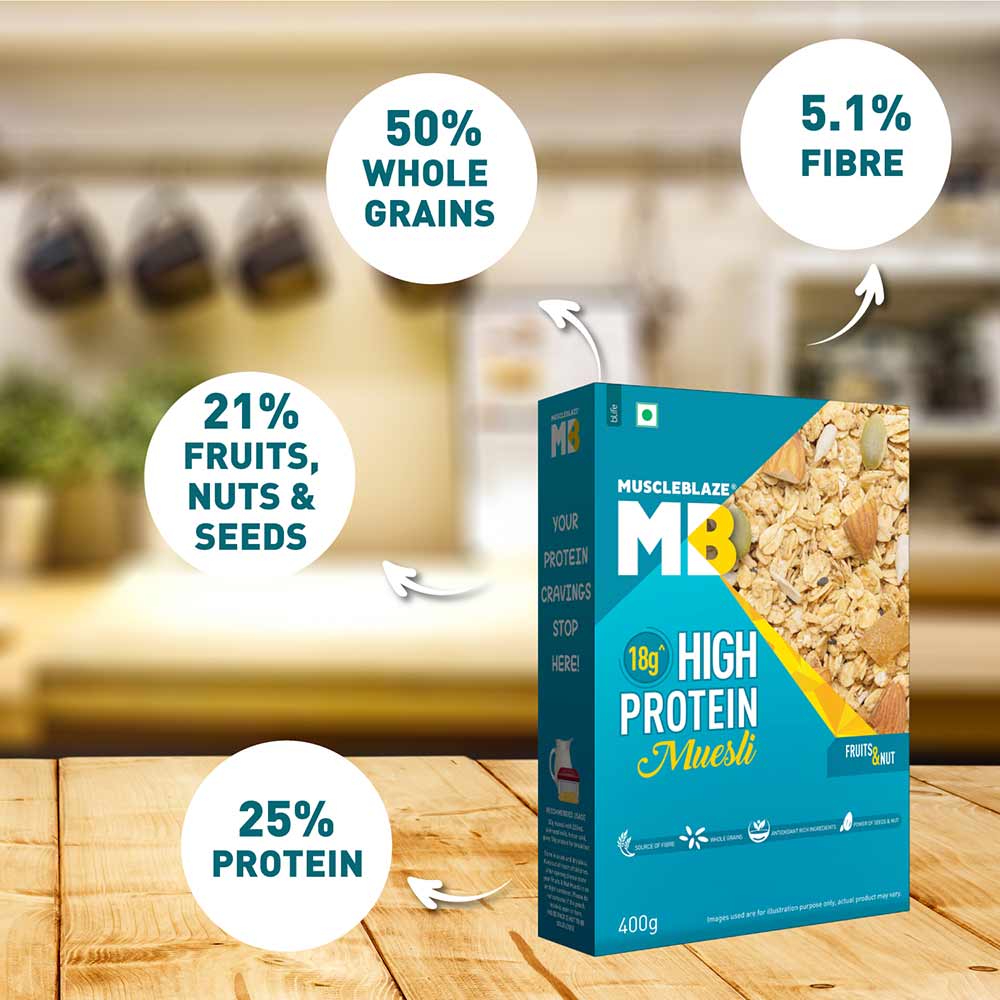 MuscleBlaze High Protein Muesli, 400g