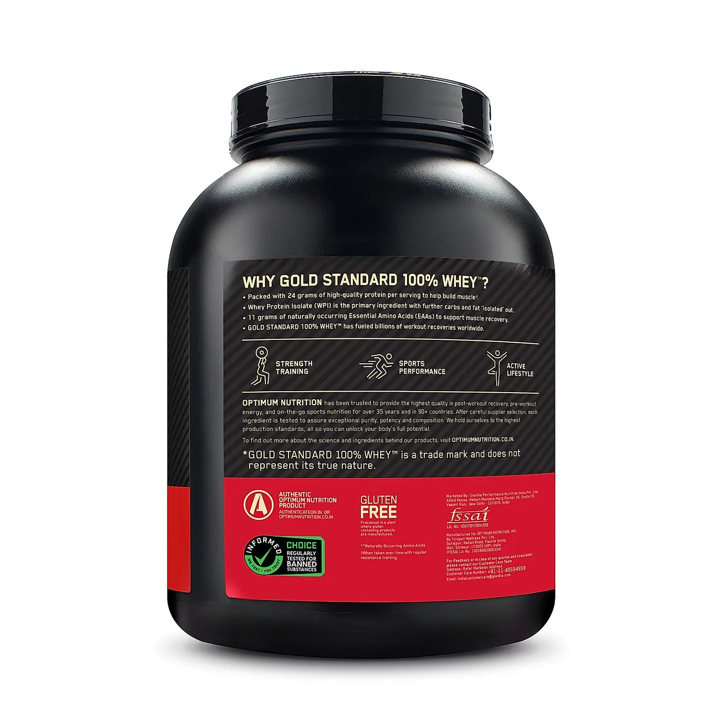 Optimum Nutrition (ON) Gold Standard 100% Whey Protein Powder - 5.5 lbs (2.5Kg)