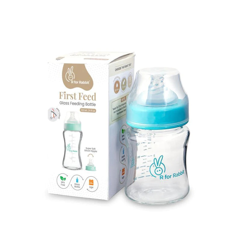 R for Rabbit Glass Feeding Bottle