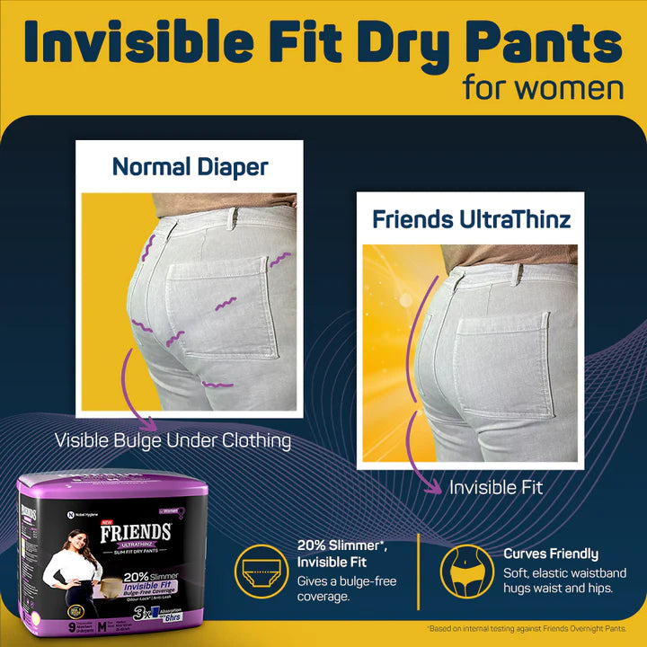 Friends UltraThinz Slim Fit Dry Pants for Women (9 Pants)