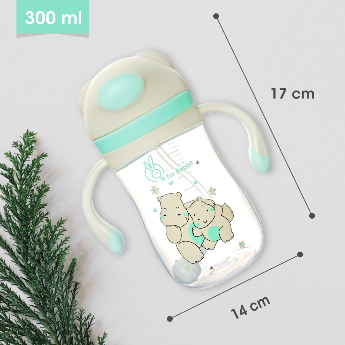 Hippo Baby Straw Sipper (Green)