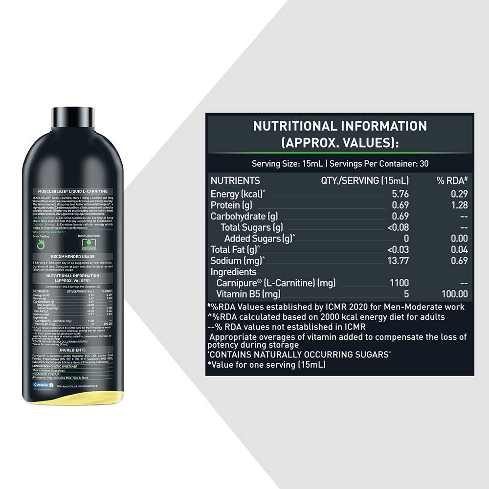 MuscleBlaze Liquid L-Carnitine, 450 ml