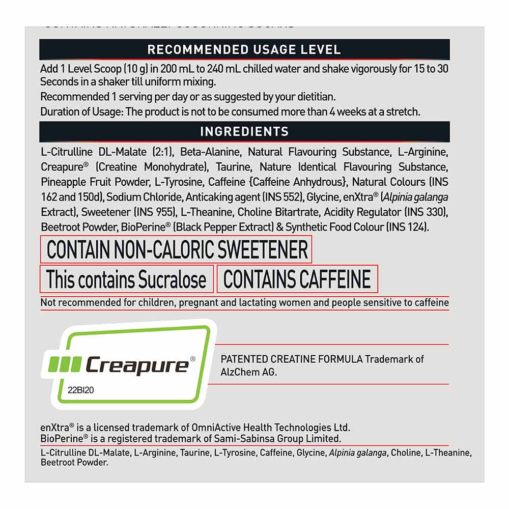 MuscleBlaze Pre Workout WrathX, 500g
