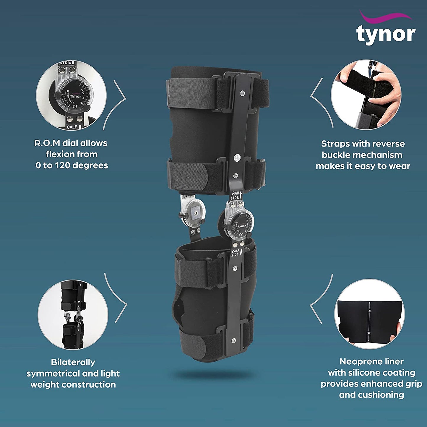 Tynor R.O.M. Knee Brace, 18", Universal