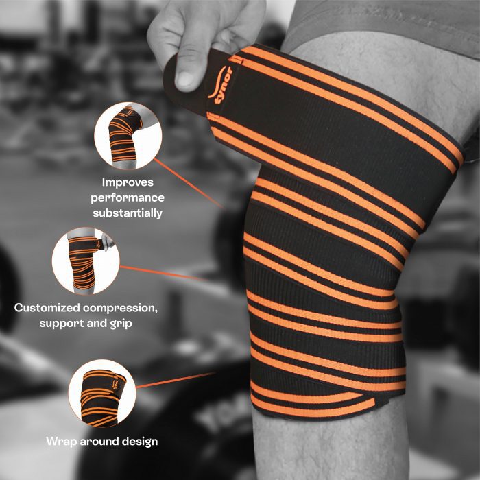 Tynor Weight Lifting Knee Wrap, Universal, Pack of 2