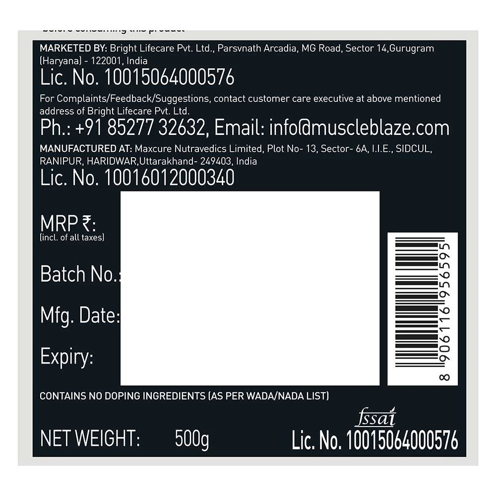 MuscleBlaze Pre Workout WrathX, 500g
