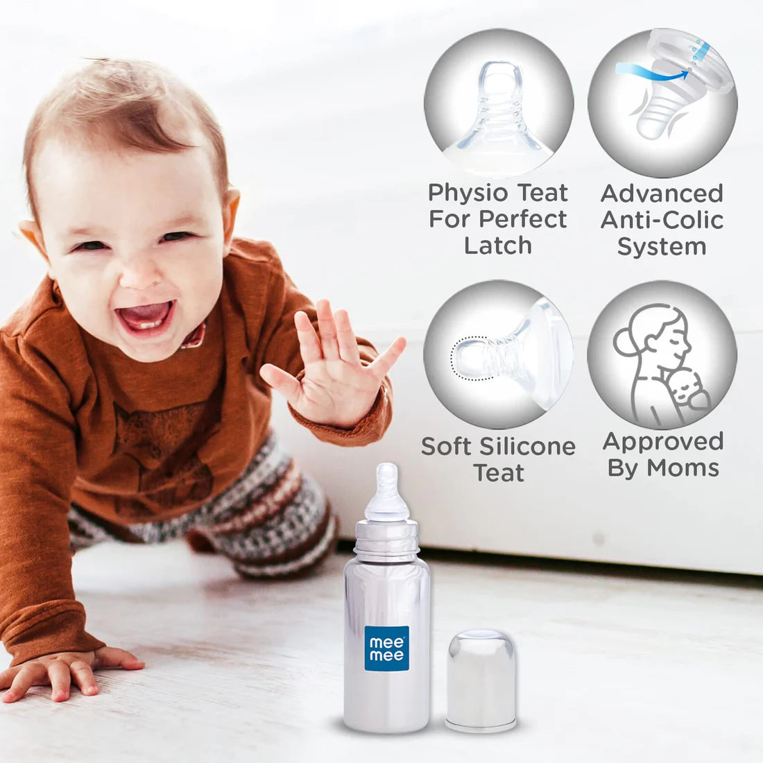 Mee Mee Milk-Safe™ Steel Feeding Bottle