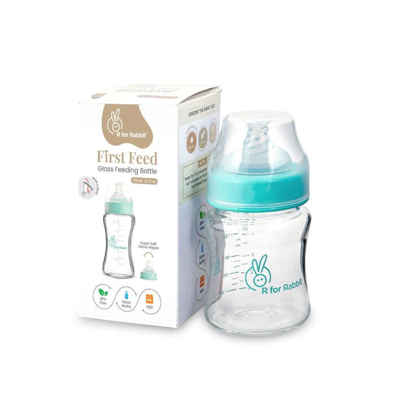 R for Rabbit Glass Feeding Bottle