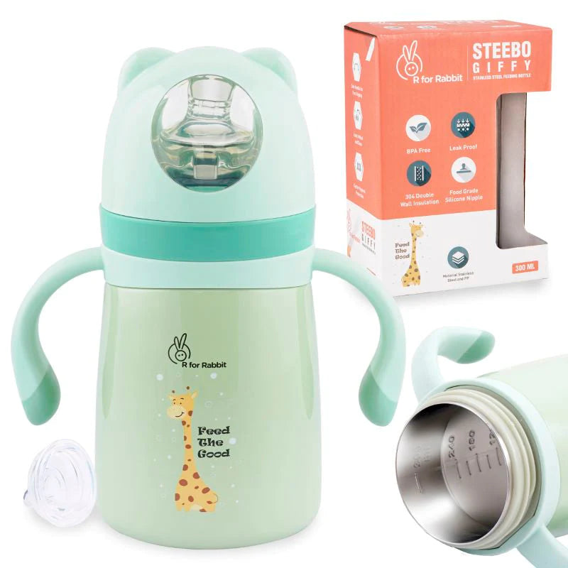 R for Rabbit Steebo Giffy SS Feeding Bottle 300 ML