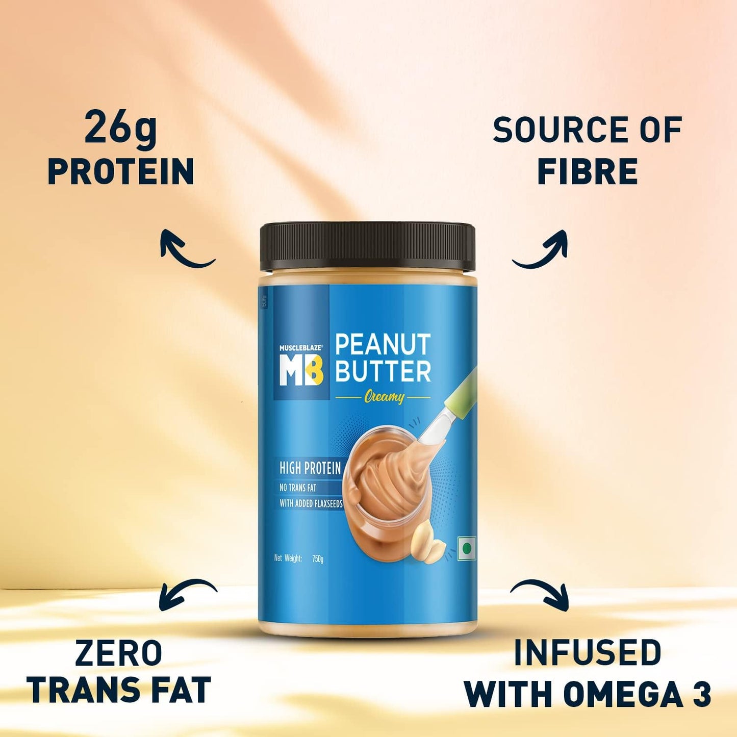 MuscleBlaze Classic Peanut Butter, 750 gm