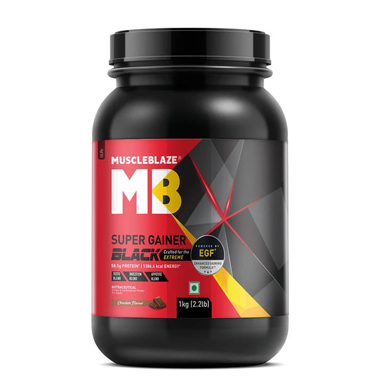 MuscleBlaze Super Gainer Black, 1 kg (2.2 lb)