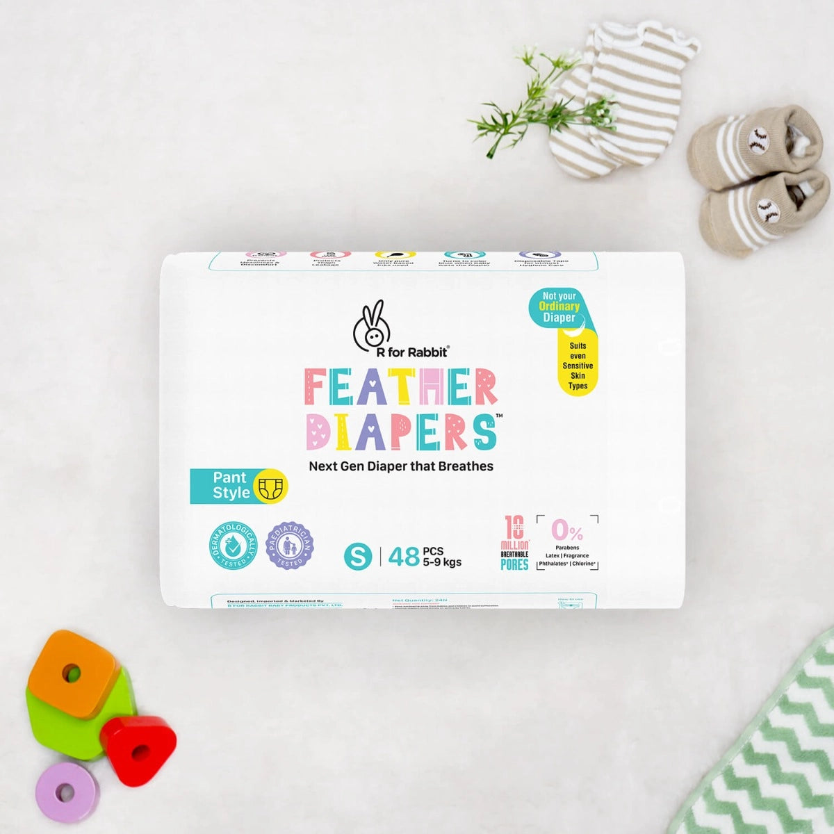 R for Rabbit - Feather Diapers