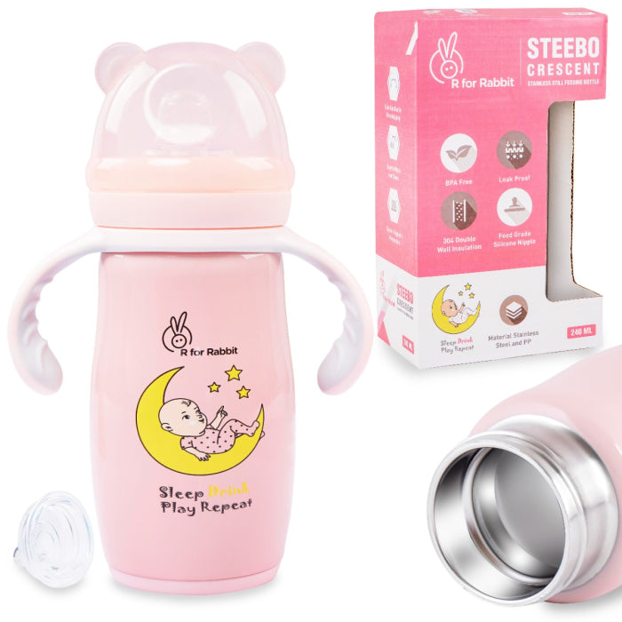 Steebo Crescent SS Baby Spout Sipper 240 ML