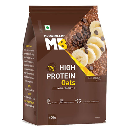 MuscleBlaze High Protein Oats, 400 g, Dark Chocolate