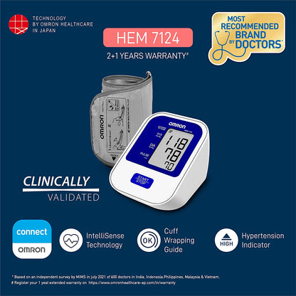 Omron HEM 7124 Fully Automatic Digital Blood Pressure Monitor