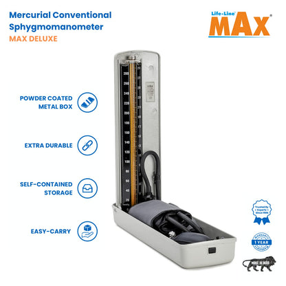 LIFE LINE MAX DELUXE Portable Mercurial Blood Pressure Monitor