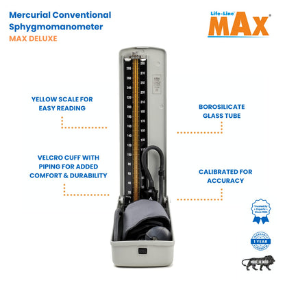 LIFE LINE MAX DELUXE Portable Mercurial Blood Pressure Monitor