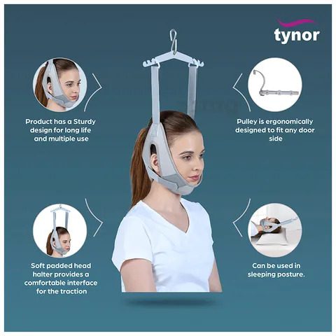Tynor Cervical Traction Kit (Sitting) with weight Bag