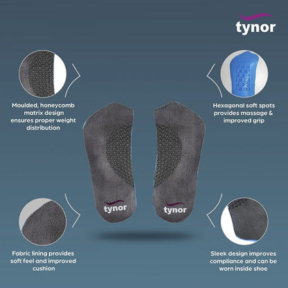 Tynor Medial Arch Orthosis, Grey, 1 Pair