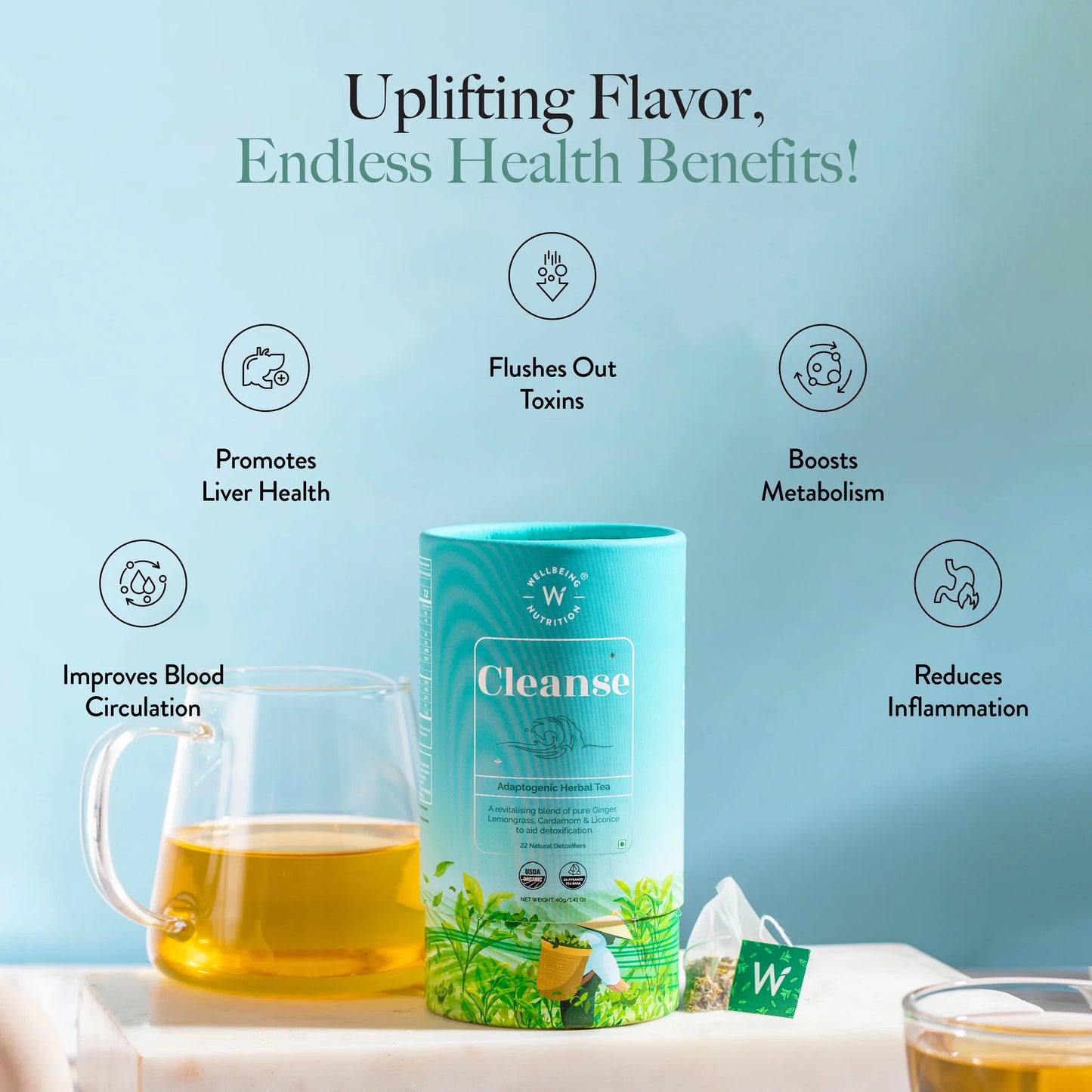 Wellbeing Cleanse Adaptogenic Herbal Tea