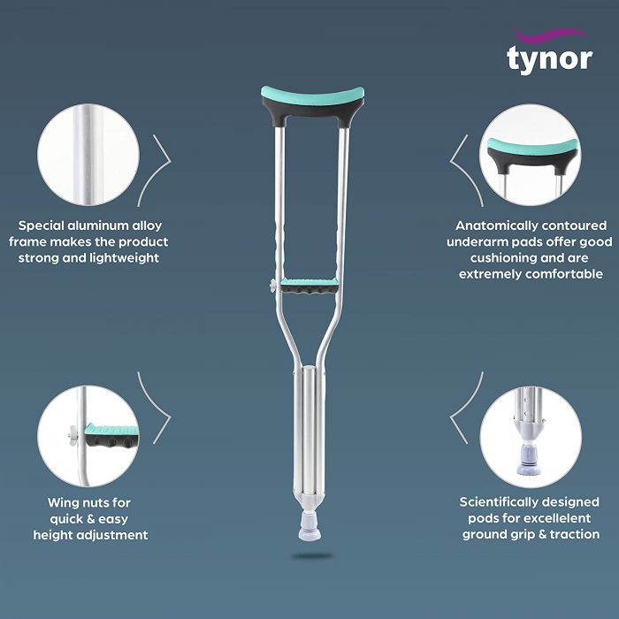 Tynor Auxiliary Crutch, 1 Pair