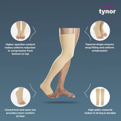 Tynor Compression Stockings Mid Thigh Classic, Pair