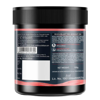 MuscleBlaze PRE Workout 200, 100 g