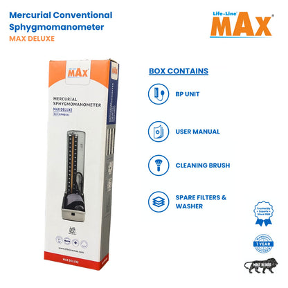 LIFE LINE MAX DELUXE Portable Mercurial Blood Pressure Monitor