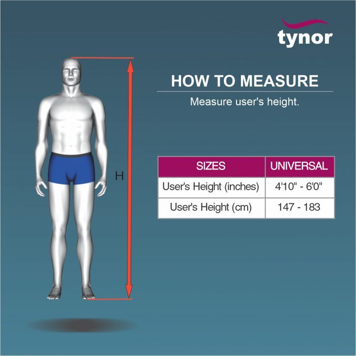 Tynor Walking Stick, Soft Top Handle, Universal Size