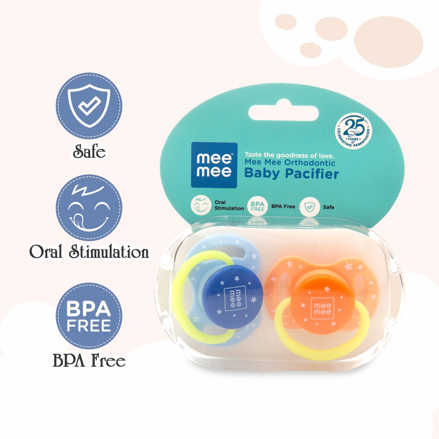 Mee Mee Soft Nipple Baby Pacifier (MM-3750E)
