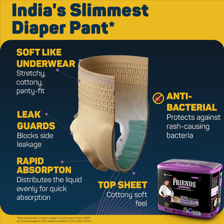 Friends UltraThinz Slim Fit Dry Pants for Women (9 Pants)