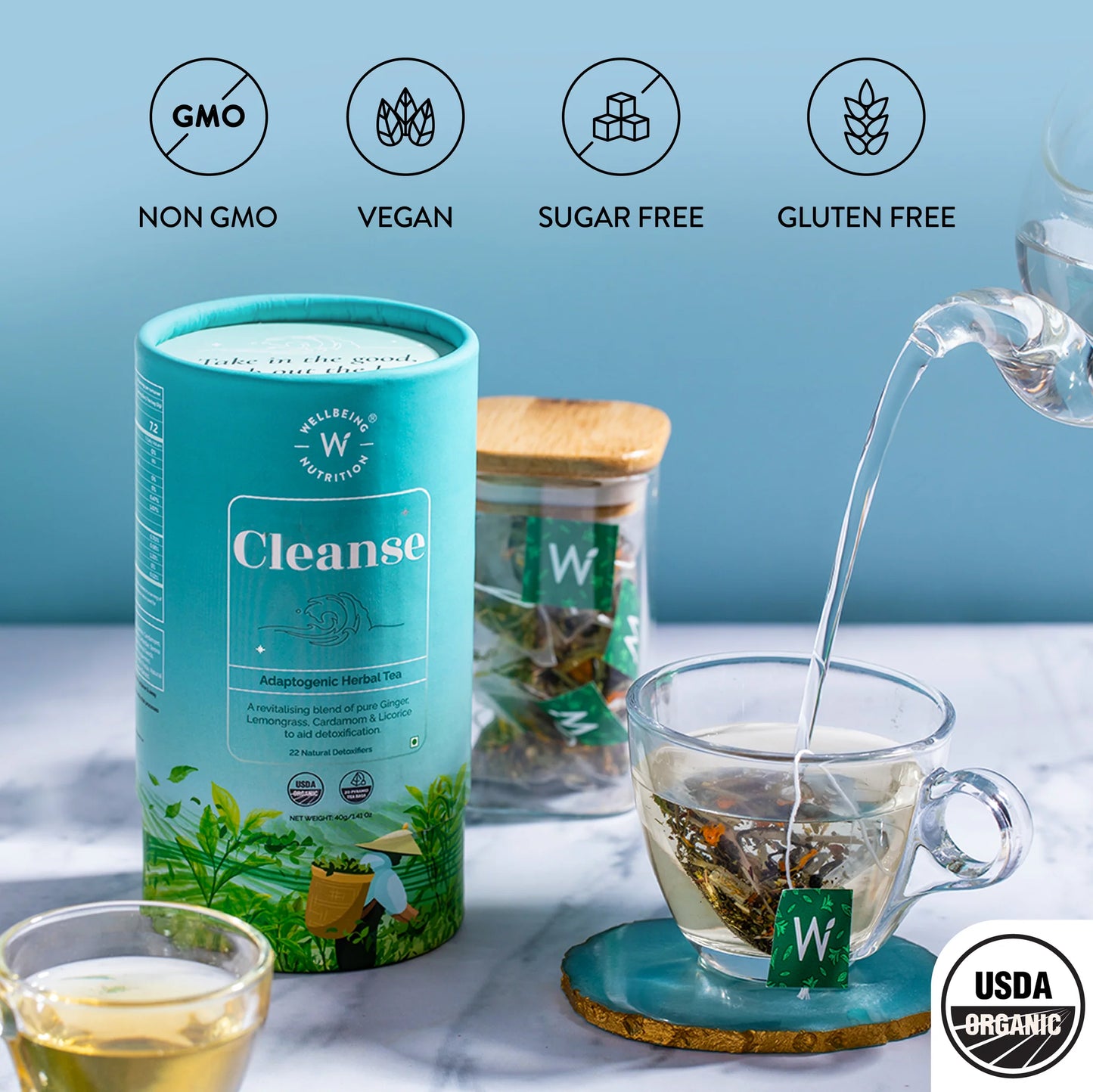 Wellbeing Cleanse Adaptogenic Herbal Tea